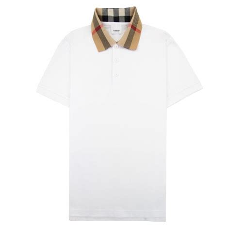 polo burberry piquet junior|Check Collar Cotton Polo Shirt in White .